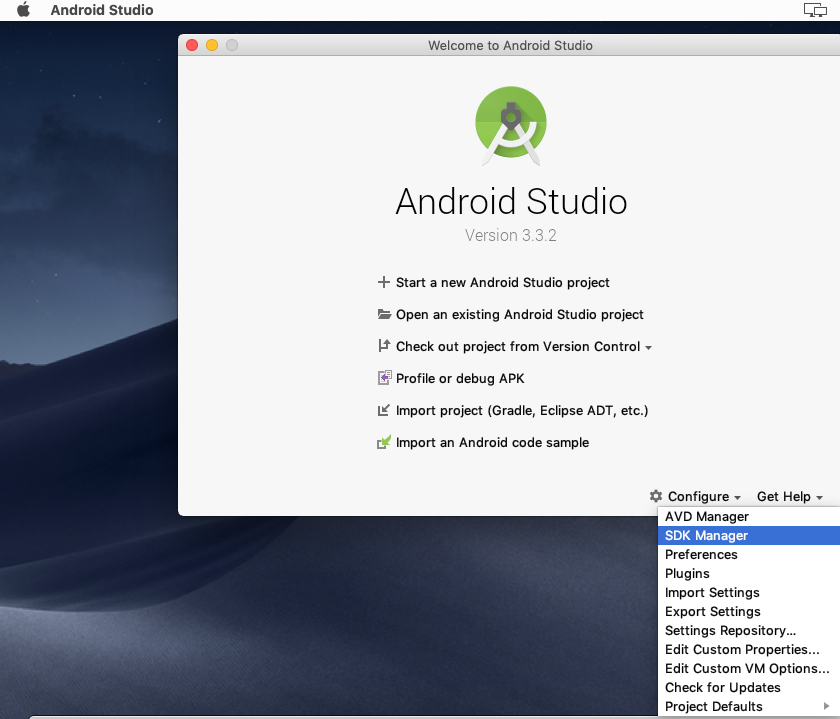 android emulator manager for mac